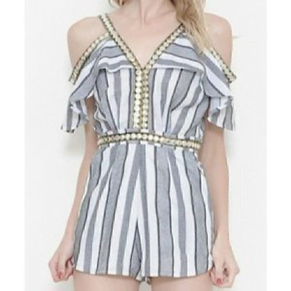 BOHO sTRIPED ROMPER